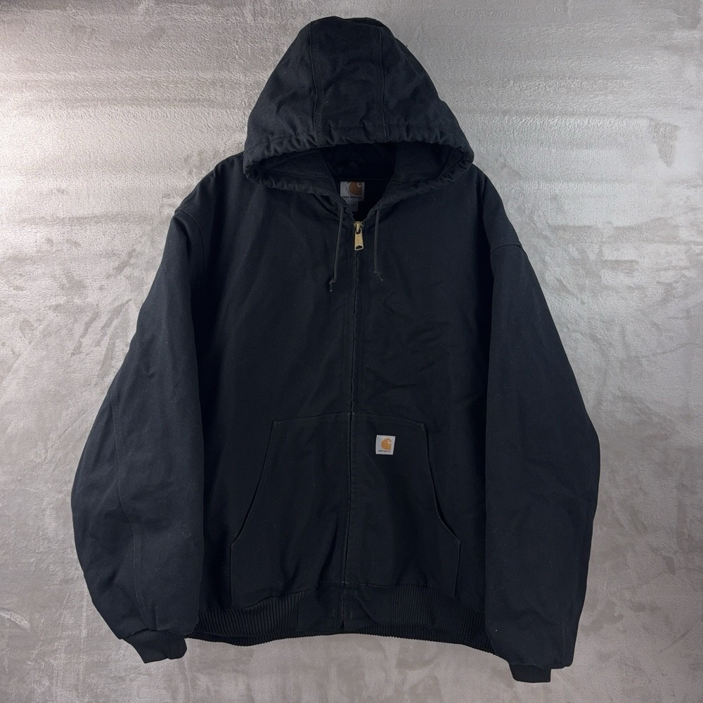 Vintage Carhartt J140 Jacket Mens Size 3XL Black Duck‎ Quilted Workwear USA